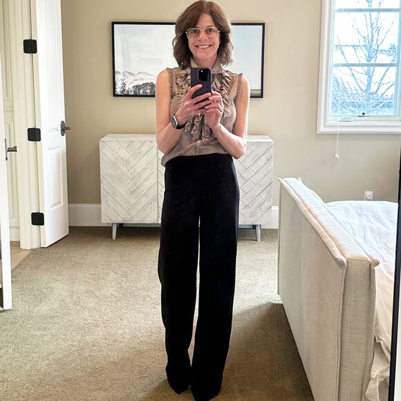 RALPH LAUREN BLACK LABEL Ruffle Blouse M - Picture 4 of 12